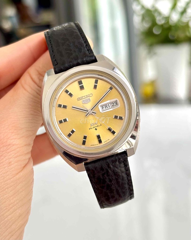 Đồng hồ Seiko 5 Vàng dây da Nam. Mua bán Đồng hồ tại Huyện Cam Lâm Khánh Hòa được đăng bởi TRƯƠNG THỊ SHOP hình 1