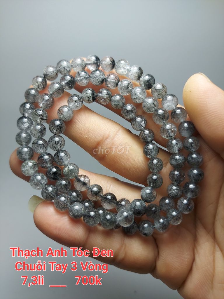 Chuỗi đá thạch anh tóc đen 7,3li. Mua bán Phụ kiện thời trang khác tại Huyện Vĩnh Cửu Đồng Nai được đăng bởi Đam mê hình 1