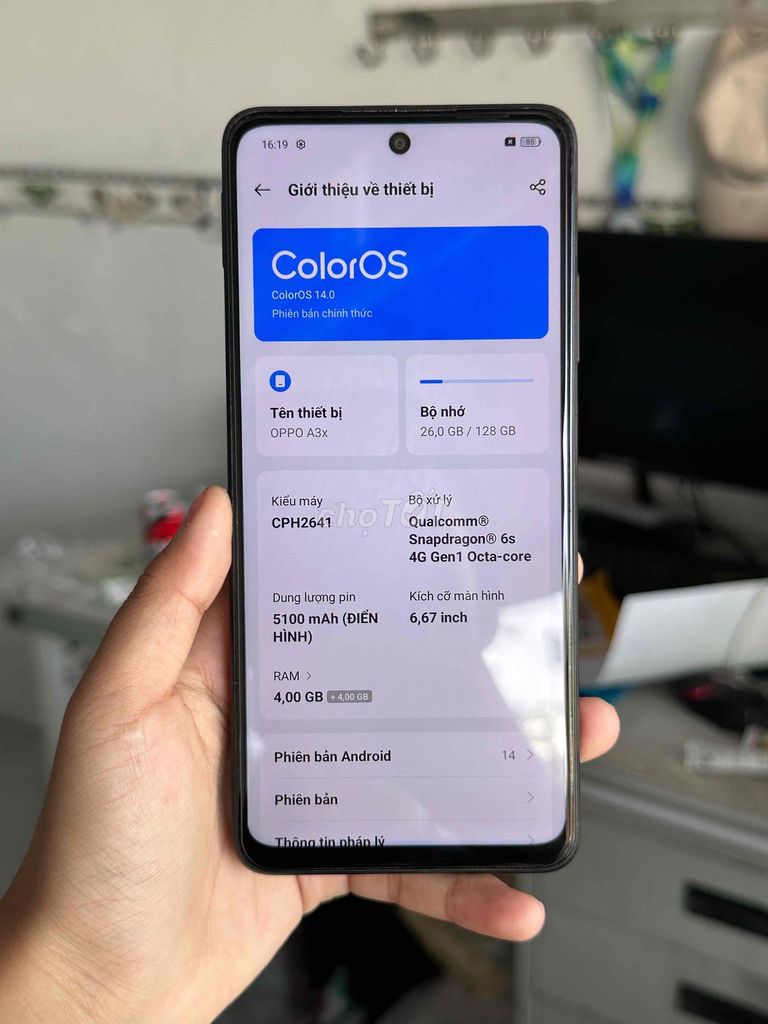 Oppo A3x 128GB Đỏ tím. Mua bán Điện thoại tại Thị xã Tân Uyên Bình Dương được đăng bởi Cửa hàng Kim Tuyến hình 1