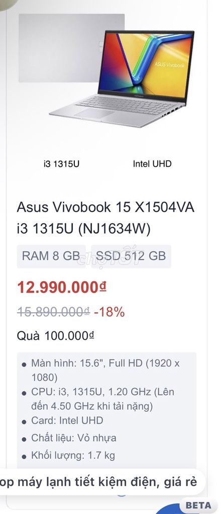 Asus Vivobook 15. Mua bán Laptop tại Quận Tân Phú Tp Hồ Chí Minh được đăng bởi Huyền Trân hình 1
