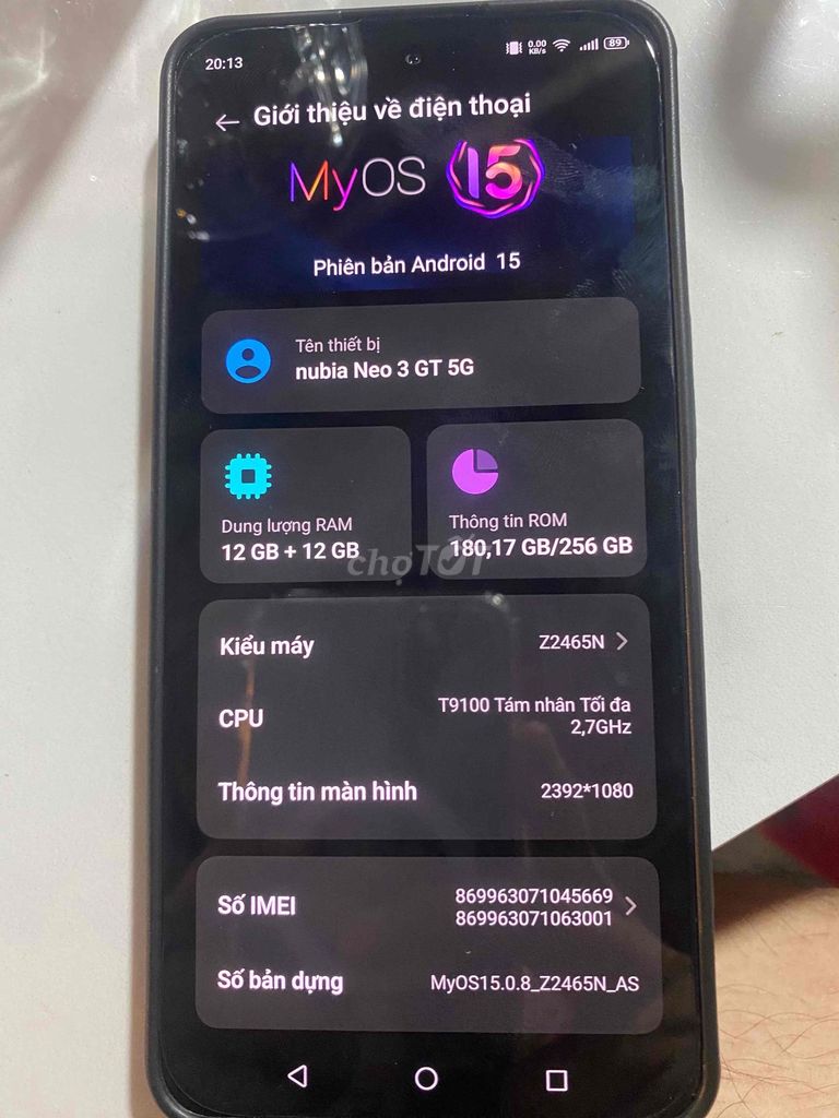 Nubia Neo 3 GT 5G 256GB Đen. Mua bán Điện thoại tại Thành phố Long Xuyên An Giang được đăng bởi Lương Hạo hình 1
