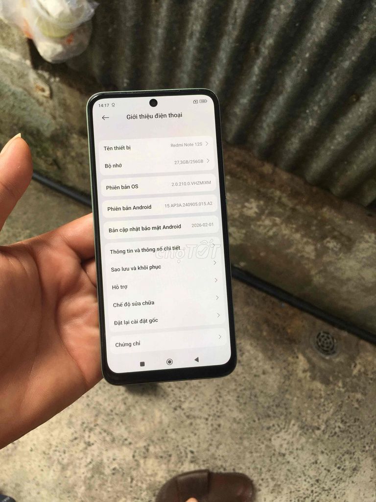 Xiaomi Redmi Note 12S  Ram8.   256GB. Mua bán Điện thoại tại Quận 12 Tp Hồ Chí Minh được đăng bởi a Tam Grab  hình 1