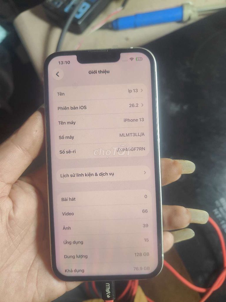 iPhone 13 128GB Trắng Đã qua sử dụng. Mua bán Điện thoại tại Huyện Thanh Trì Hà Nội được đăng bởi vũ văn tài hình 1