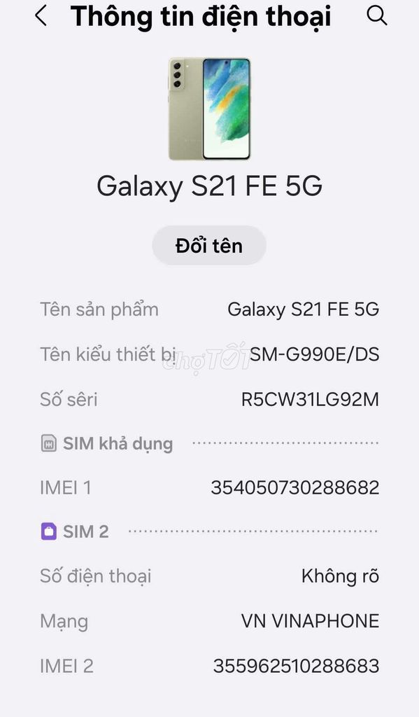 Samsung Galaxy S21 FE 5G 8GB/256GB Xám. Mua bán Điện thoại tại Thành phố Lạng Sơn Lạng Sơn được đăng bởi tpls hình 1