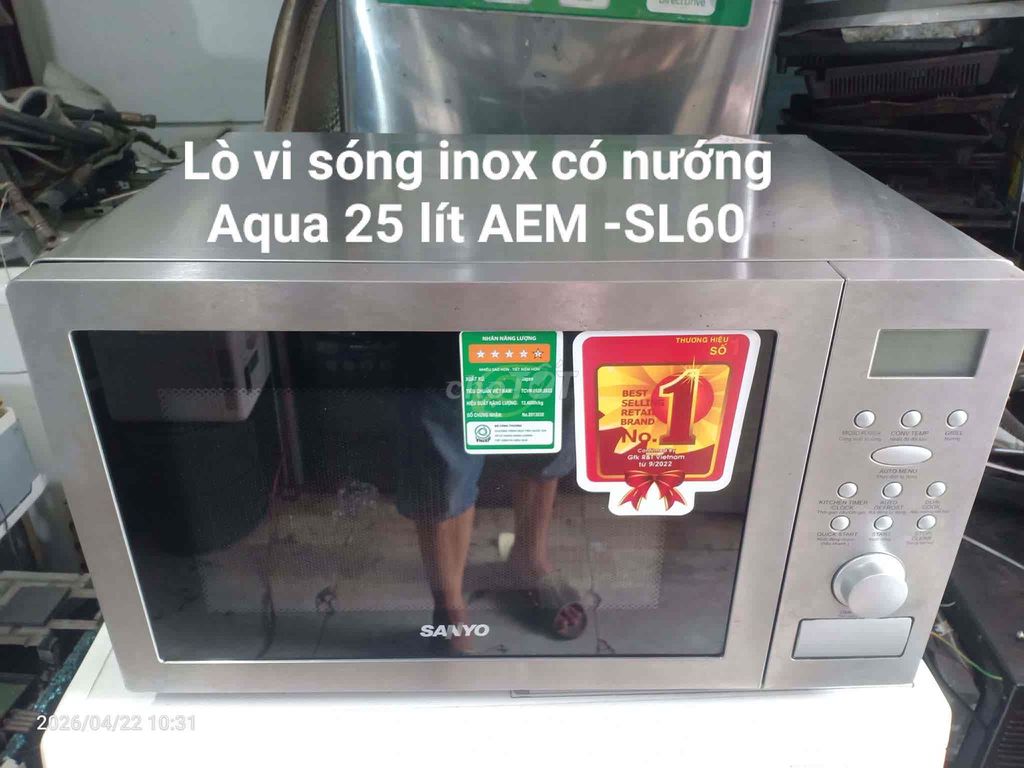Lò vi sóng Aqua AEM-SL60 25 lít Inox có nướng. Mua bán Bếp, lò, đồ điện nhà bếp tại Huyện Hóc Môn Tp Hồ Chí Minh được đăng bởi Đồ gia dụng Hóc Môn hình 1