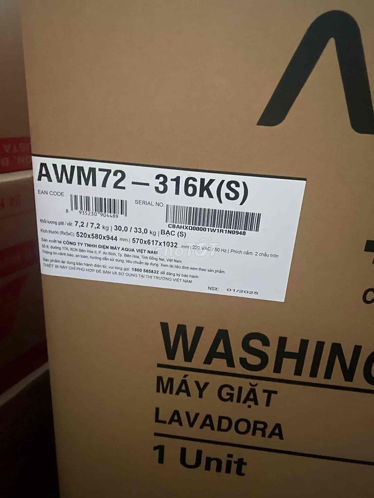 Máy giặt Aqua 7.2 kg AWM72-316K(S)