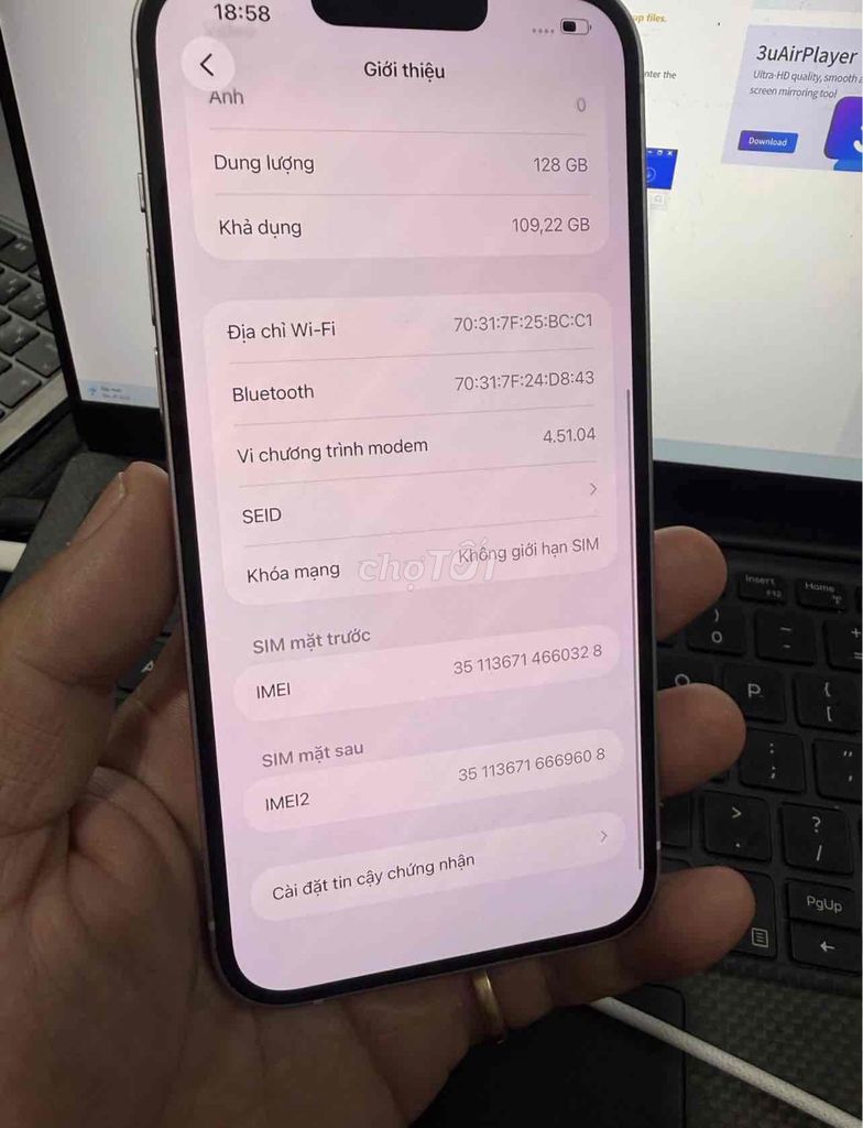 iPhone 14 Plus 128GB Tím nhạt. Mua bán Điện thoại tại Quận Thốt Nốt Cần Thơ được đăng bởi vo huynh tan hình 1