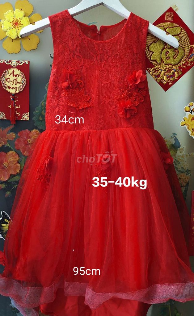 Đầm công chúa nữ Ren, Voan Đỏ. Mua bán Quần áo tại Quận 8 Tp Hồ Chí Minh được đăng bởi Tùng Nguyên  hình 1