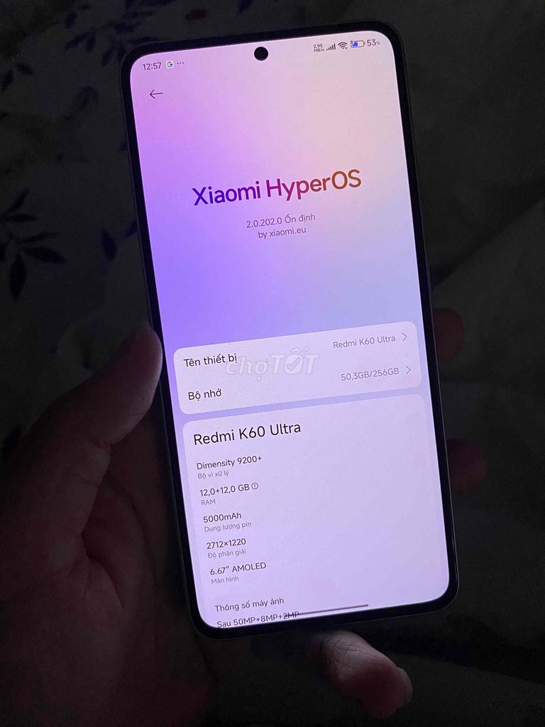 Xiaomi Redmi K60 Ultra 256GB Trắng. Mua bán Điện thoại tại Thành phố Thủ Đức Tp Hồ Chí Minh được đăng bởi DK Store hình 1