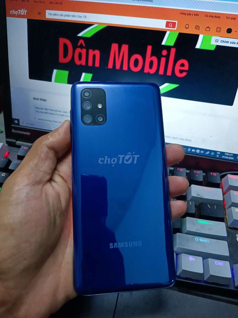 SAMSUNG M51 8GB.128GB PIN 7000 SNAP 730  ĐẸP KENG. Mua bán Điện thoại tại Quận Bình Thạnh Tp Hồ Chí Minh được đăng bởi Dân Mobile hình 1