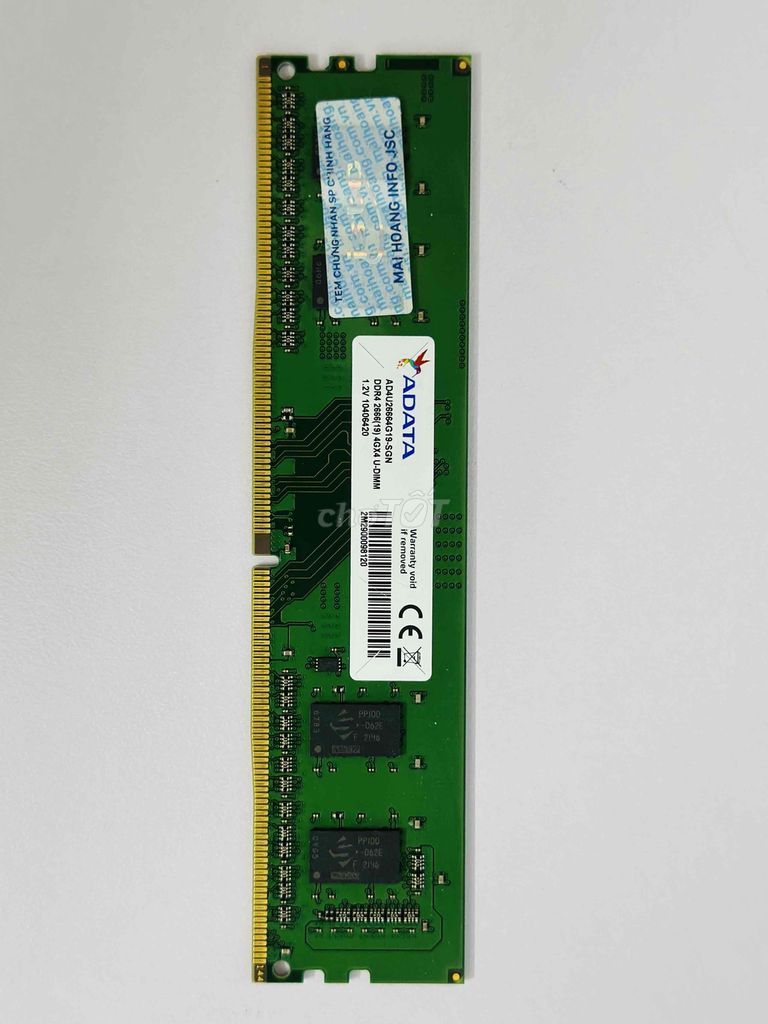 RAM ADATA DDR4 4GB 2666MHz Xanh lá. Mua bán Linh kiện (RAM, Card...) tại Huyện Thanh Oai Hà Nội được đăng bởi Hồng Hải hình 1