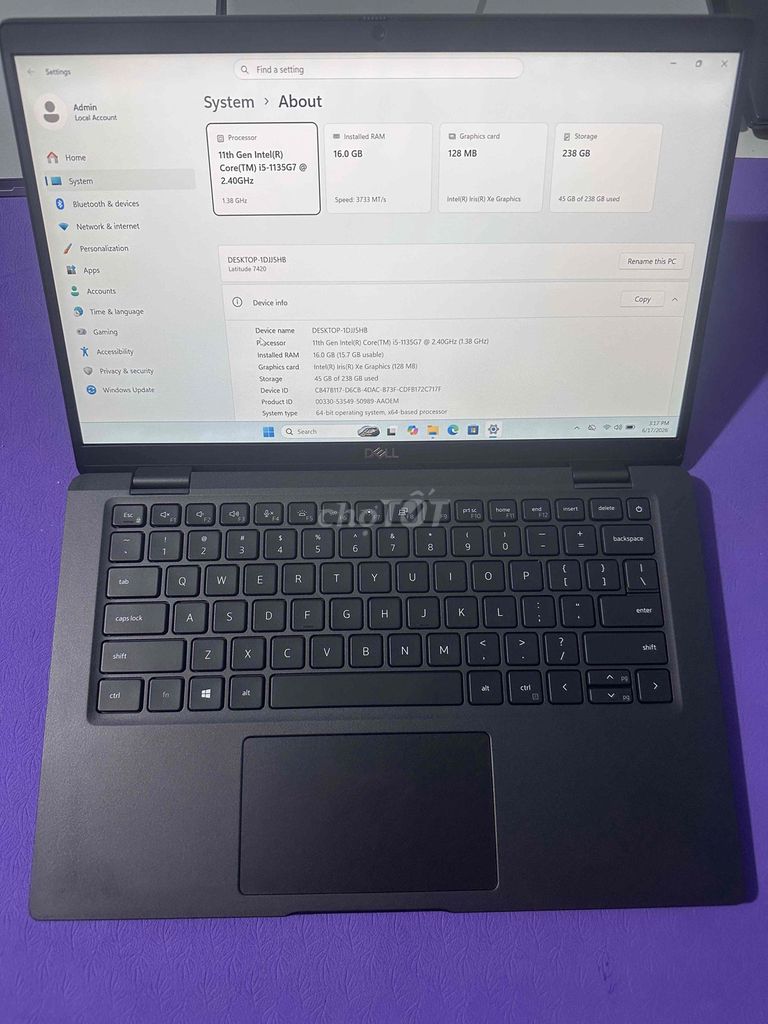 Dell Latitude 7420 i5 1135G7 14 inch 16GB/256GB. Mua bán Laptop tại Thành phố Thủ Đức Tp Hồ Chí Minh được đăng bởi Phuc hình 1