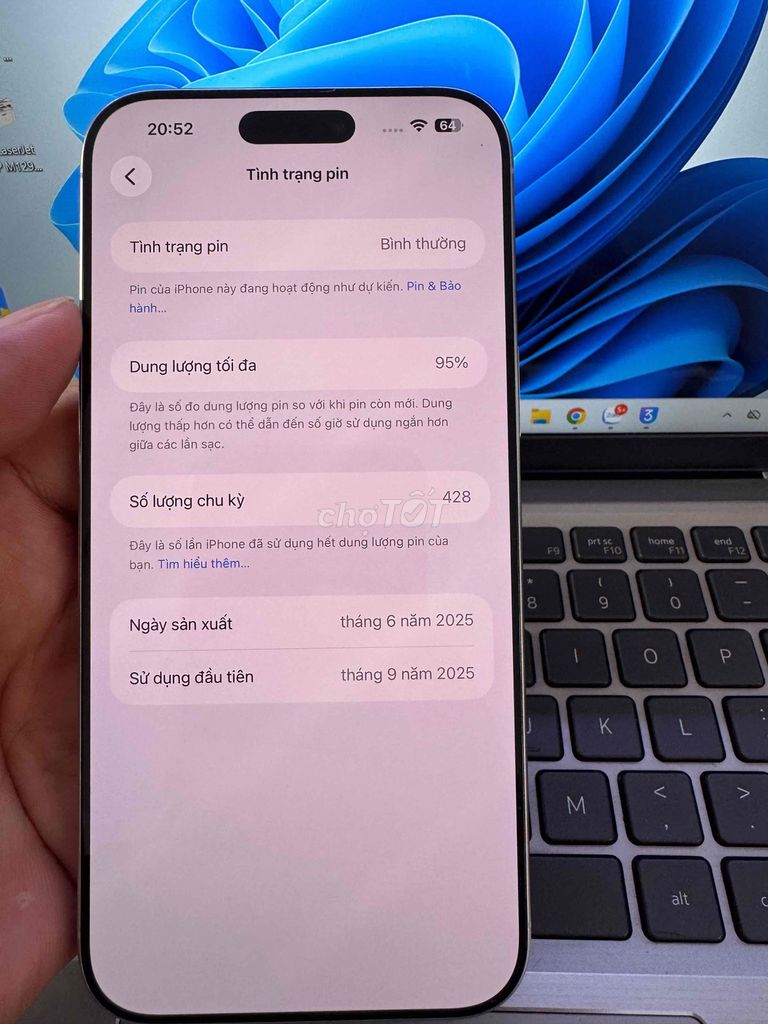 Apple iPhone 16 Pro Max 256GB Trắng 98%. Mua bán Điện thoại tại Quận 6 Tp Hồ Chí Minh được đăng bởi QUỐC THIÊN BÁN GÓP 0 ĐỒNG  hình 1