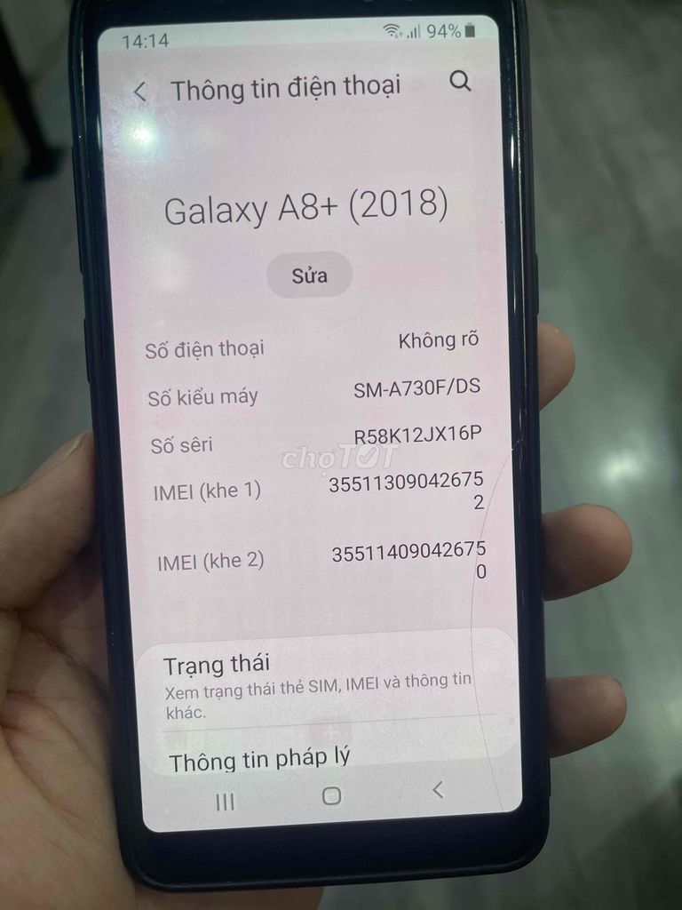 Samsung Galaxy A8+ (2018) vàng. Mua bán Điện thoại tại Quận Tây Hồ Hà Nội được đăng bởi Lê Bảo Minh hình 1