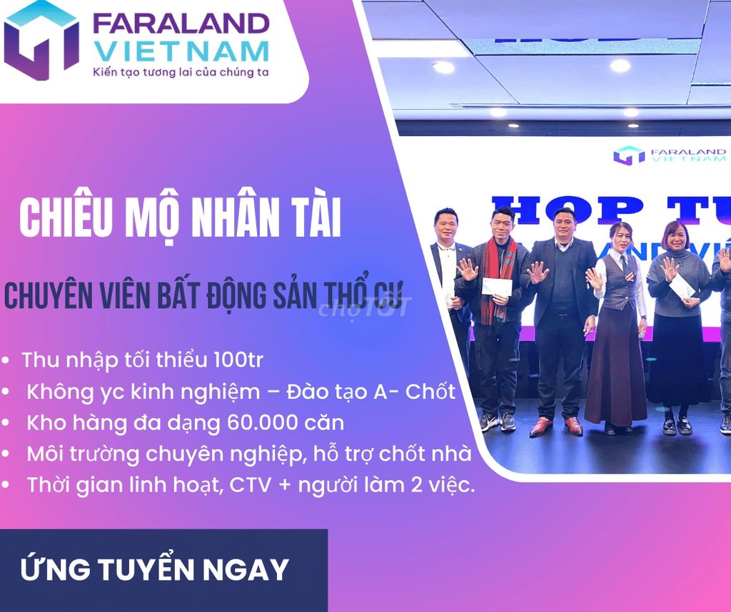 CẦN TUYỂN 10 CHUYÊN VIÊN BDS THỔ CƯ CẦU GIẤY