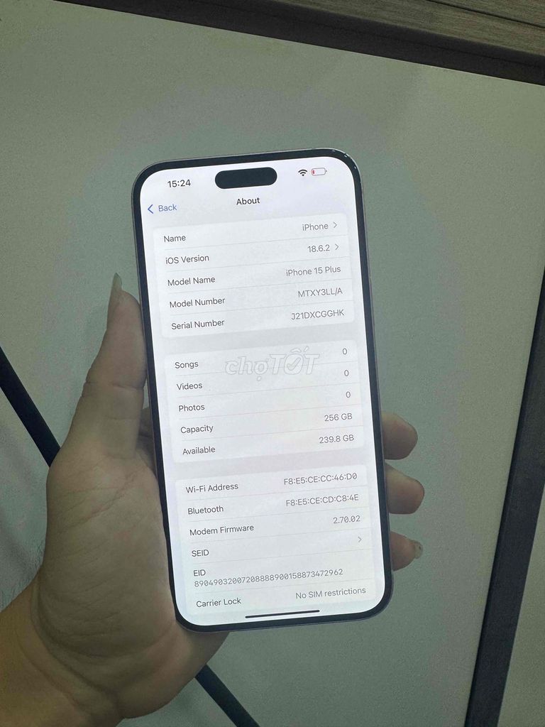 15PLUS ZIN ALL 256gb. Mua bán Điện thoại tại Quận 12 Tp Hồ Chí Minh được đăng bởi Sang Mobile hình 1