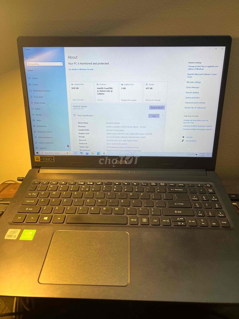 Acer Aspire 3 A315 i5 1035G1 8GB/512GB MX330. Mua bán Laptop tại Quận Cầu Giấy Hà Nội được đăng bởi bi béo hình 1