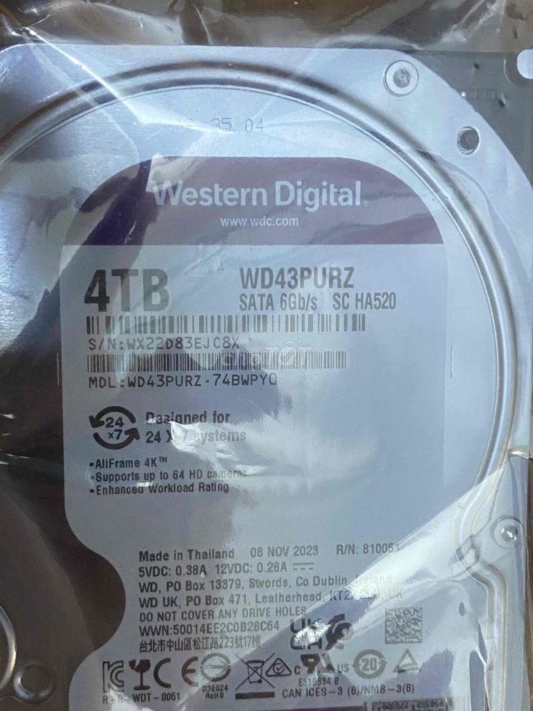 Ổ cứng Western Digital Purple 4TB WD43PURZ