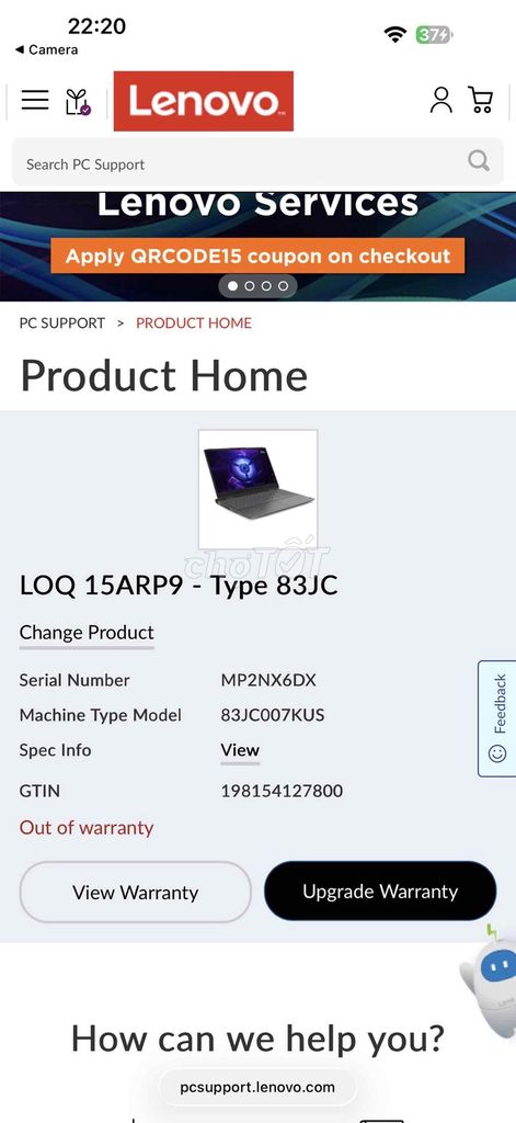 Lenovo LOQ 15ARP9 AMD Ryzen 7 RTX Xám. Mua bán Laptop tại Huyện Vụ Bản Nam Định được đăng bởi Hương Phạm Thị hình 1