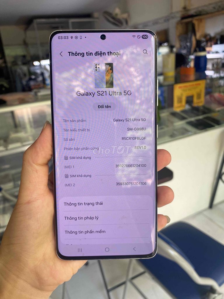 Samsung Galaxy S21 Ultra 5G 128GB Mỹ 98%. Mua bán Điện thoại tại Quận Tân Phú Tp Hồ Chí Minh được đăng bởi Minh Khang Sài gòn MoBILE hình 1