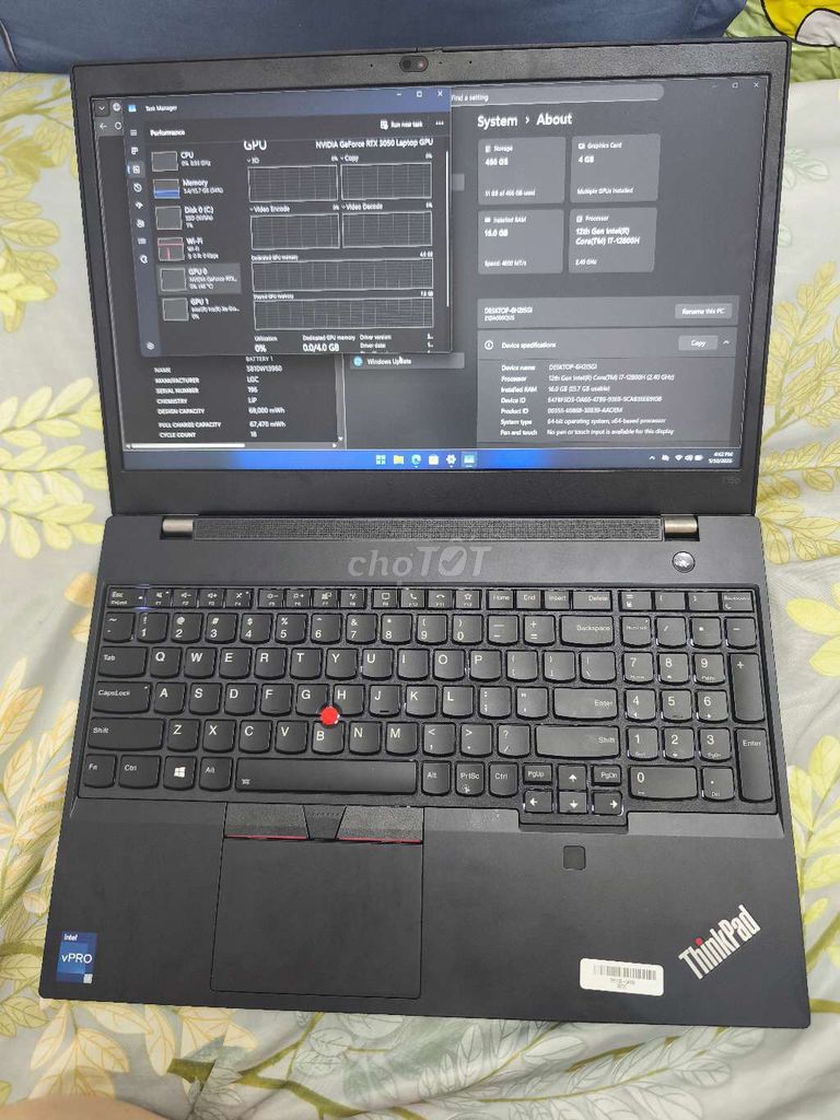 Thinkpad t15p g3 15.6" i7-12800h rtx 3050. Mua bán Laptop tại Quận Đống Đa Hà Nội được đăng bởi Thanh hình 1