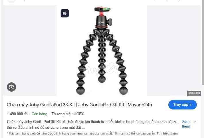 Chân máy ảnh Joby GorillaPod 3K Đen. Mua bán Phụ kiện (Màn hình, Chuột...) tại Quận Tân Phú Tp Hồ Chí Minh được đăng bởi Thanh Phú hình 1