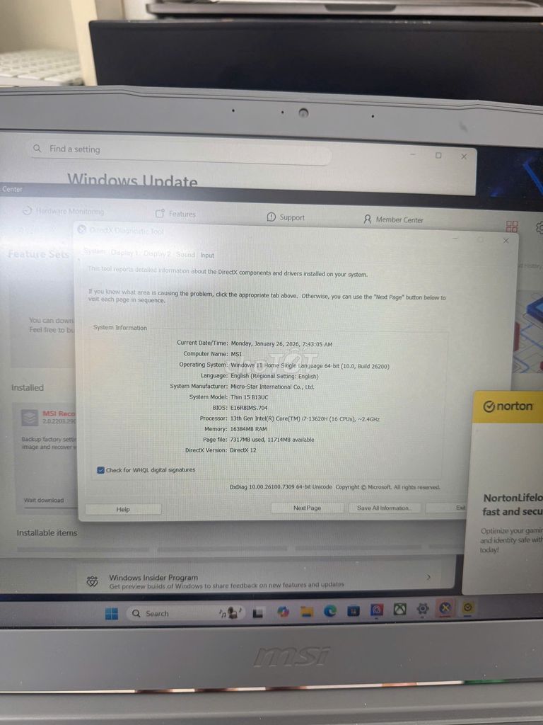 MSI Thin 15 i7 Gen 13 15.6 inch 16GB/512GB. Mua bán Laptop tại Quận Đống Đa Hà Nội được đăng bởi Lê huy hình 1