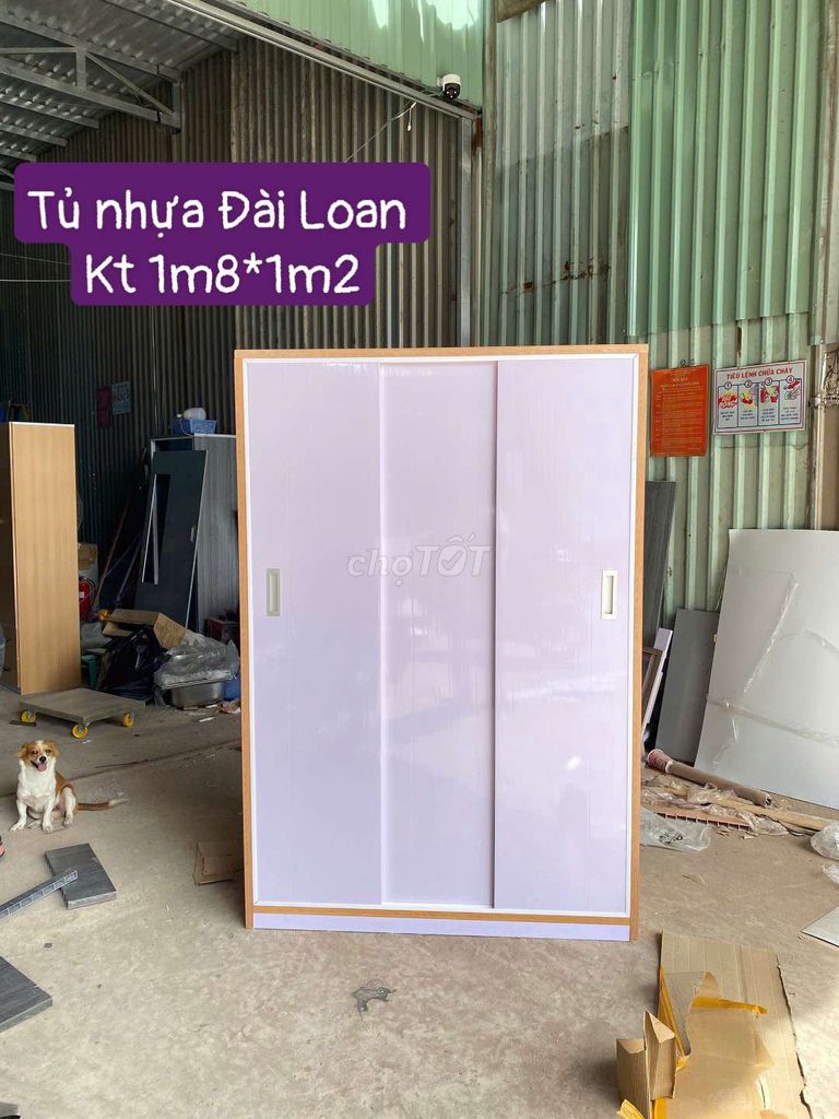 Tủ nhựa Đài Loan 3 cánh lùa kt 1m8*1m2 #đủ màu