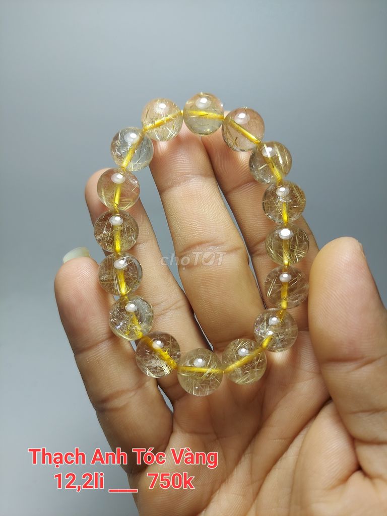 Vòng tay đá thạch anh tóc vàng 12.2li. Mua bán Đồ sưu tầm, đồ cổ tại Huyện Vĩnh Cửu Đồng Nai được đăng bởi Thành Tâm hình 1