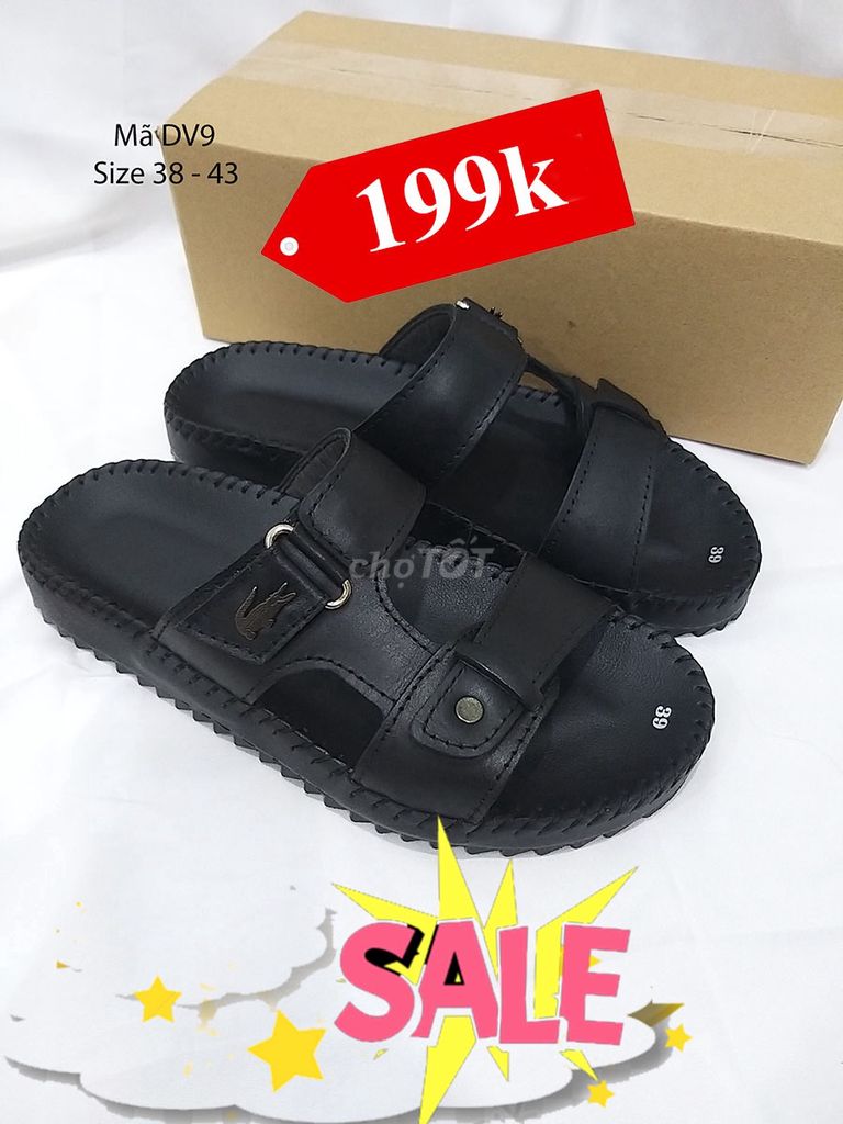 Sale Khủng Dép da DV9 mới khâu chuẩn da size 38-43