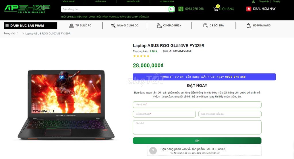 ASUS ROG STRIX du dung can ban. Mua bán Laptop tại Quận 6 Tp Hồ Chí Minh được đăng bởi Duan hình 1