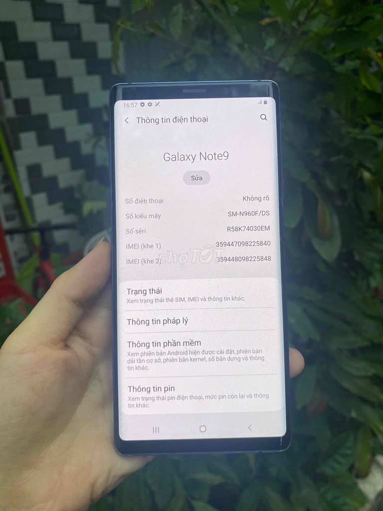 Samsung Galaxy Note 9 128GB Xanh. Mua bán Điện thoại tại Quận Tân Phú Tp Hồ Chí Minh được đăng bởi Minh Khang Sài gòn MoBILE hình 1