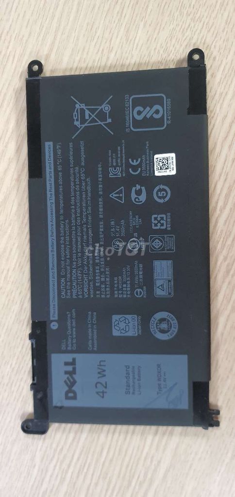 Pin laptop Dell 42 Wh Đen Chưa phồng. Mua bán Linh kiện (RAM, Card...) tại Thành phố Thủ Đức Tp Hồ Chí Minh được đăng bởi vanquyet hình 1