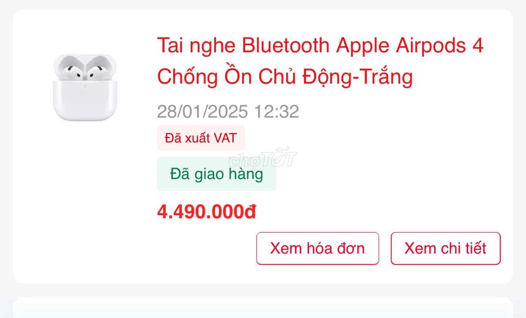 pass airpod 4 chống ồn mới mua ngày 28/1