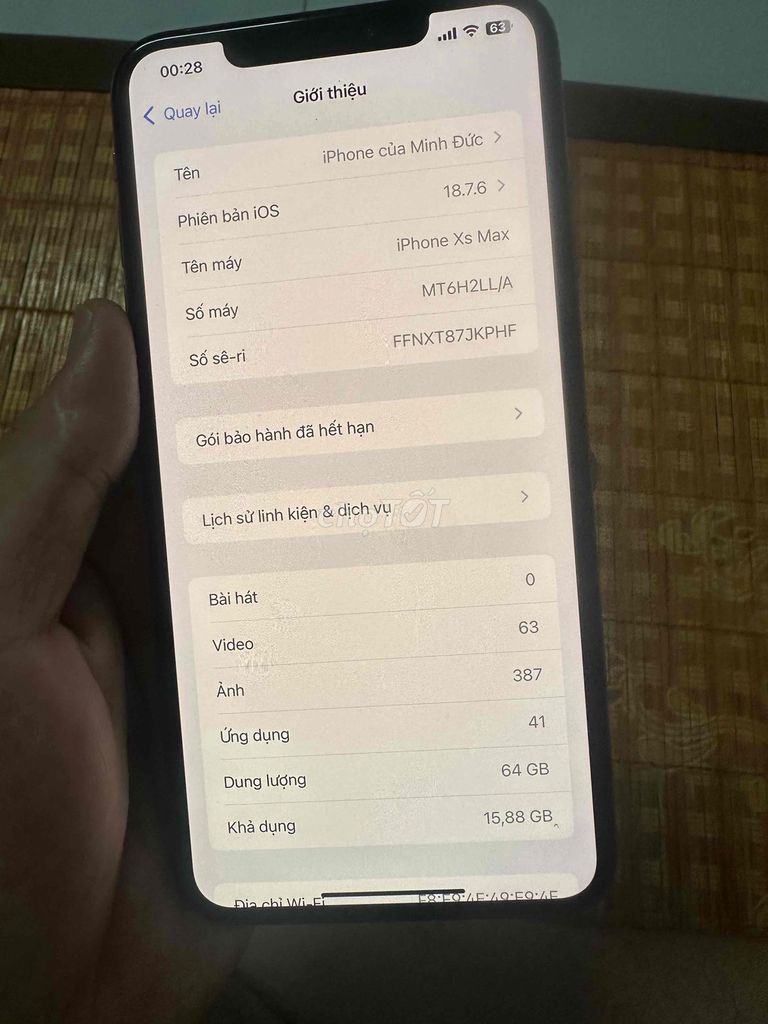 Apple iPhone Xs Max 64GB Vàng. Mua bán Điện thoại tại Quận Bình Thuỷ Cần Thơ được đăng bởi Minh Đức hình 1