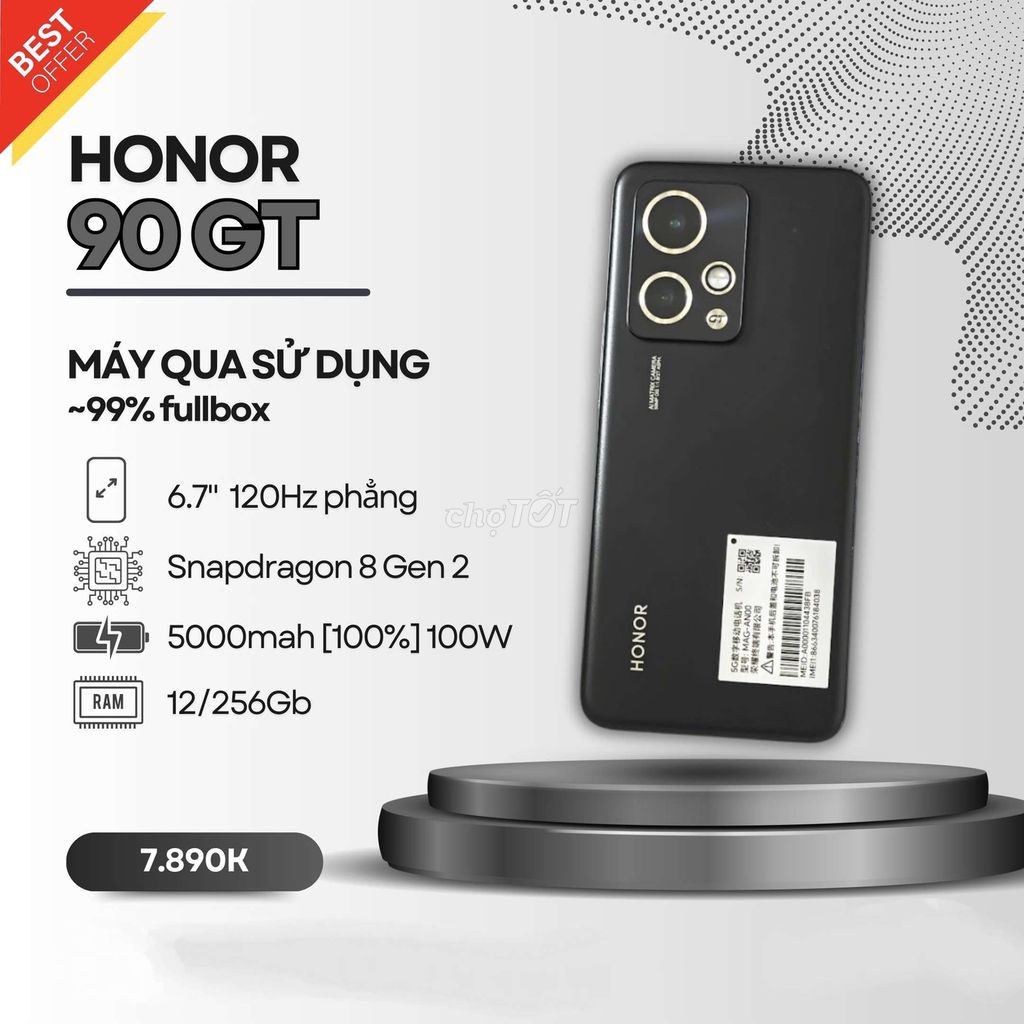 🥇HONOR 90 GT FULLBOX 12/256 BLACK/GOLD