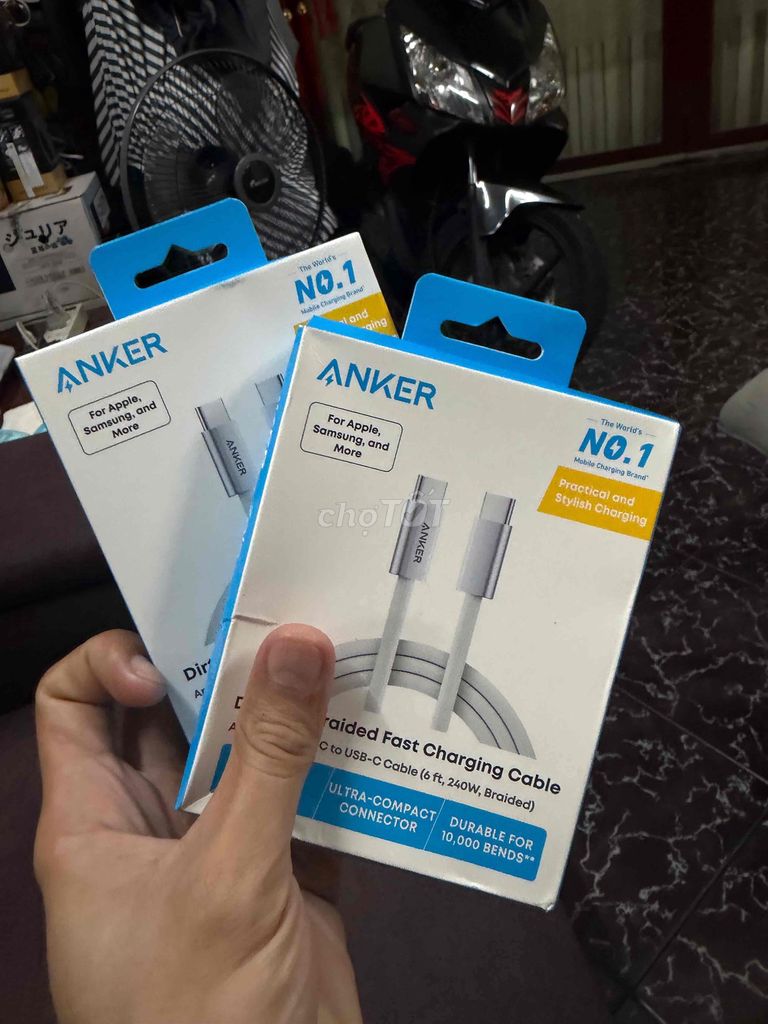 Cáp sạc Anker C to C 240w siêu bền chiều dài 1m8. Mua bán Phụ kiện (Màn hình, Chuột...) tại Thành phố Vũng Tàu Bà Rịa - Vũng Tàu được đăng bởi Quốc Hưng hình 1