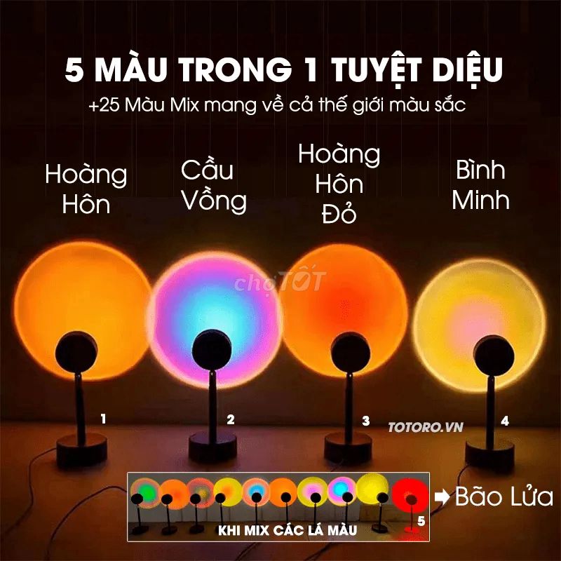 ĐÈN HOÀNG HÔN SUNSET LAMP DECOR CHỤP ẢNH QUAY PHIM