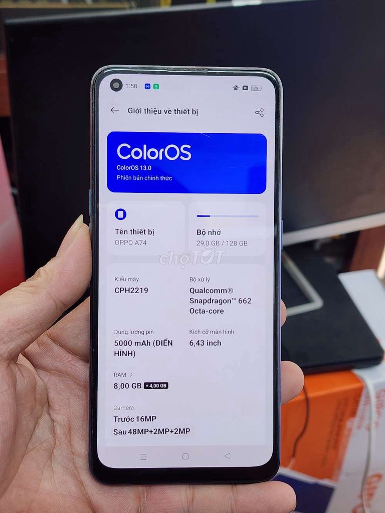 Oppo A74 8GB/128GB Xanh 6.43 inch. Mua bán Điện thoại tại Quận Nam Từ Liêm Hà Nội được đăng bởi Nguyễn văn phước hình 1