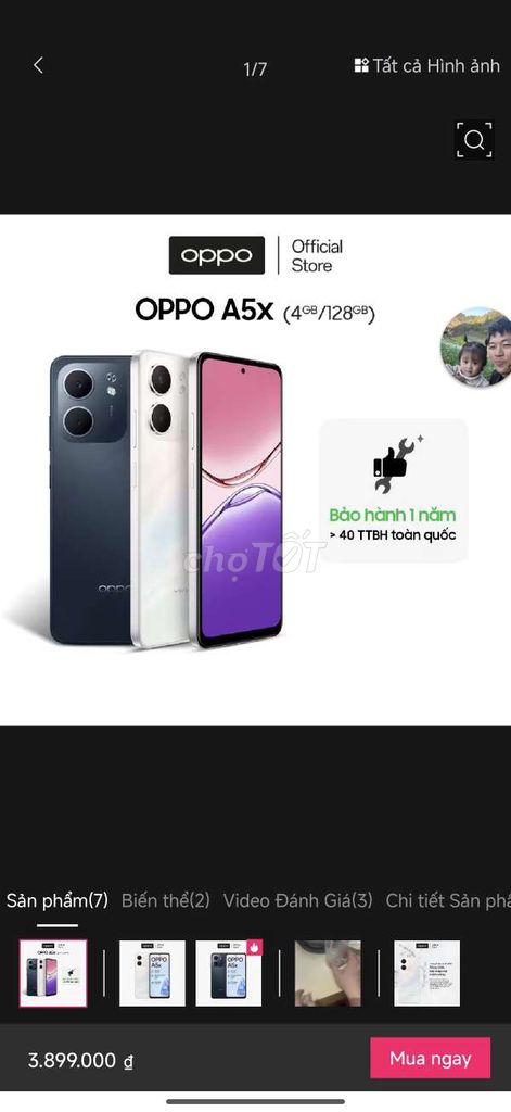 Oppo A5X 128GB Đen, Trắng, Tím. Mua bán Điện thoại tại Thành phố Thủ Đức Tp Hồ Chí Minh được đăng bởi h hình 1