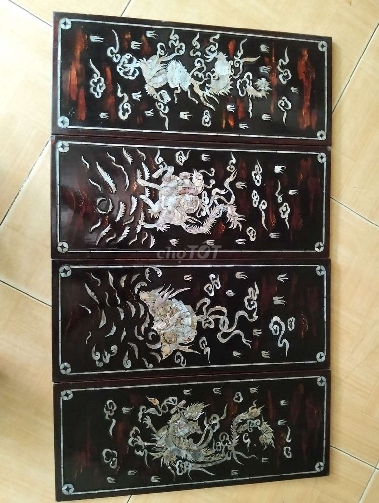 Đồ Sưu Tầm Gỗ Khảm Trai Tứ Linh Nâu Trắng. Mua bán Đồ sưu tầm, đồ cổ tại Quận Bình Thuỷ Cần Thơ được đăng bởi Phong hình 1