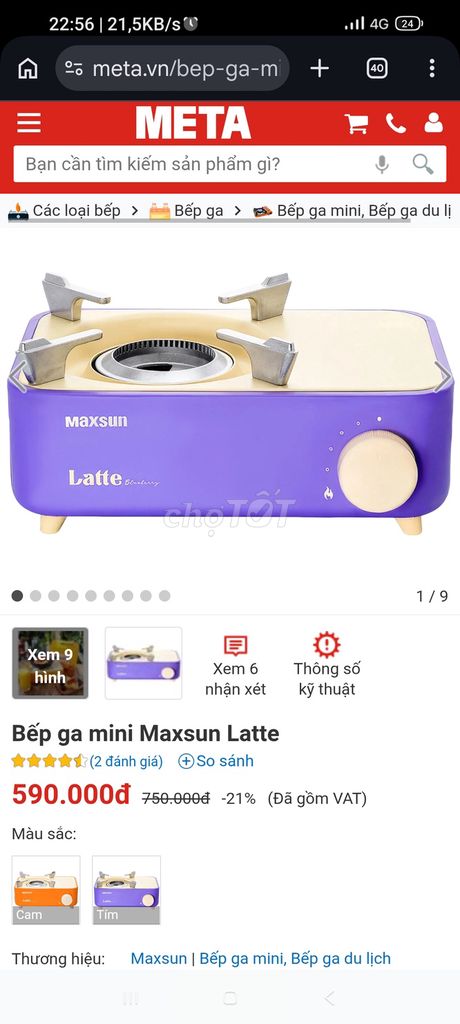 Bếp ga mini Maxsun Latte Tím Mới. Mua bán Bếp, lò, đồ điện nhà bếp tại Quận 11 Tp Hồ Chí Minh được đăng bởi Phuongw Khanh hình 1