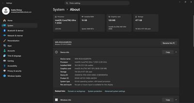 laptop MSI core ultra 7 255H 16GB/512GB 15.6 inch