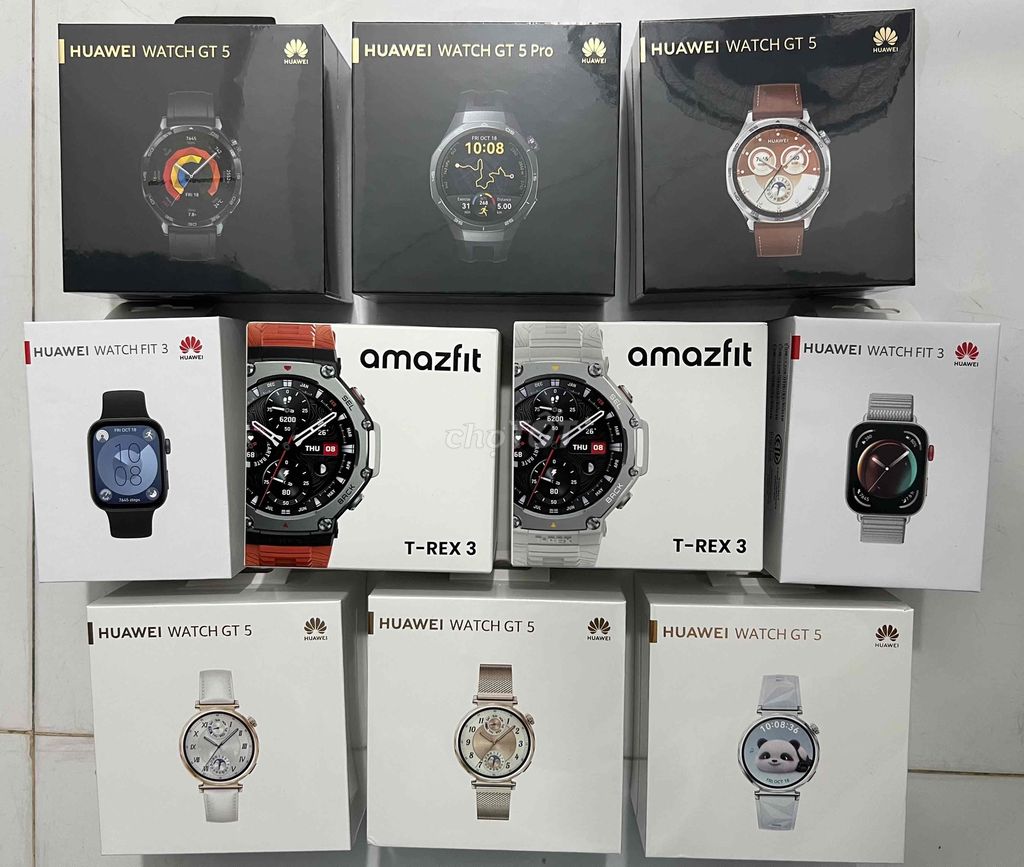 Đồng Hồ Huawei GT5 Seri + Amazfit T-rex 3 Đỏ/Xám