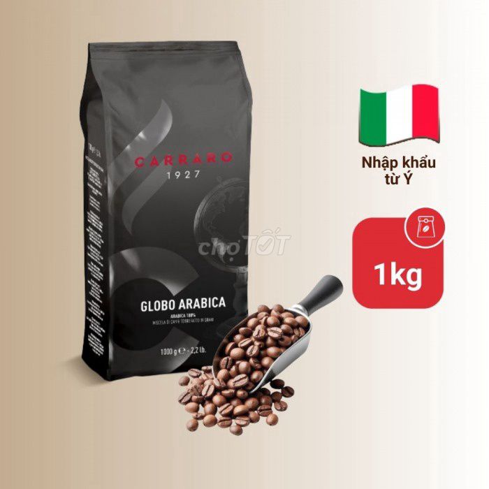 Cà phê hạt Ý Carraro Globo Arabica 1kg. Mua bán Đồ ăn, thực phẩm và các loại khác tại Thành phố Thủ Đức Tp Hồ Chí Minh được đăng bởi Tô Hồ  hình 1