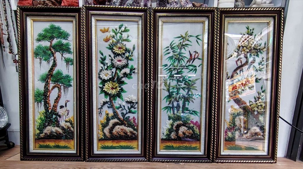Tranh đá quý Tùng Cúc Trúc Mai 80x35cm. Mua bán Đồ sưu tầm, đồ cổ tại Quận Lê Chân Hải Phòng được đăng bởi Nguyễn Hiếu hình 1