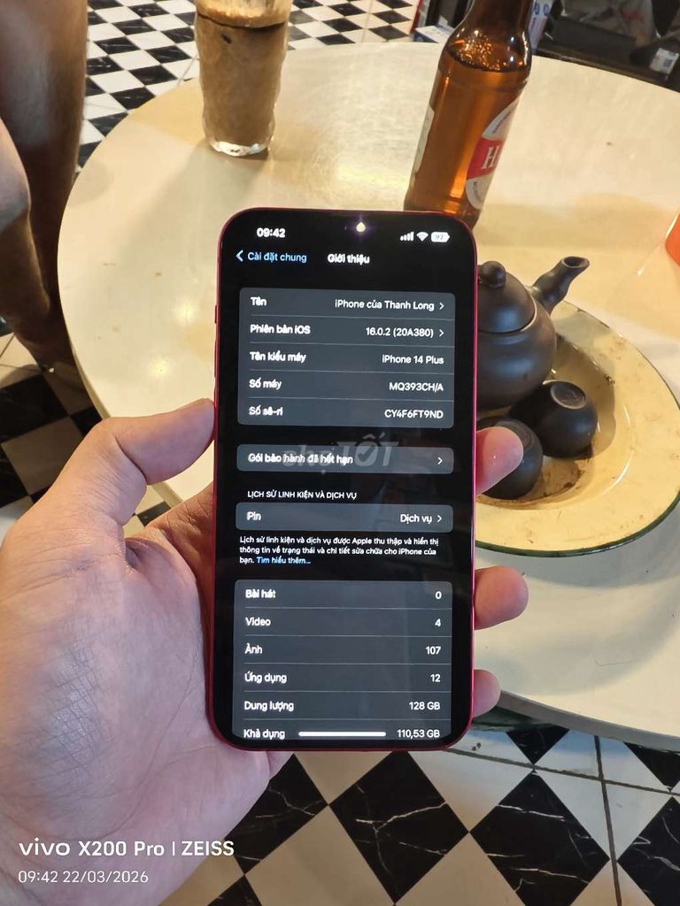 Apple iPhone 14 Plus 128GB Đỏ. Mua bán Điện thoại tại Thành phố Nam Định Nam Định được đăng bởi Long Phan hình 1