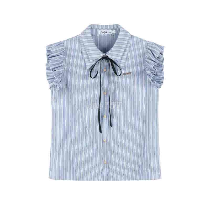 [order]Áo sơ mi nữ xanh dương kẻ dọc. Mua bán Quần áo tại Huyện Nam Trực Nam Định được đăng bởi Onenee hình 1