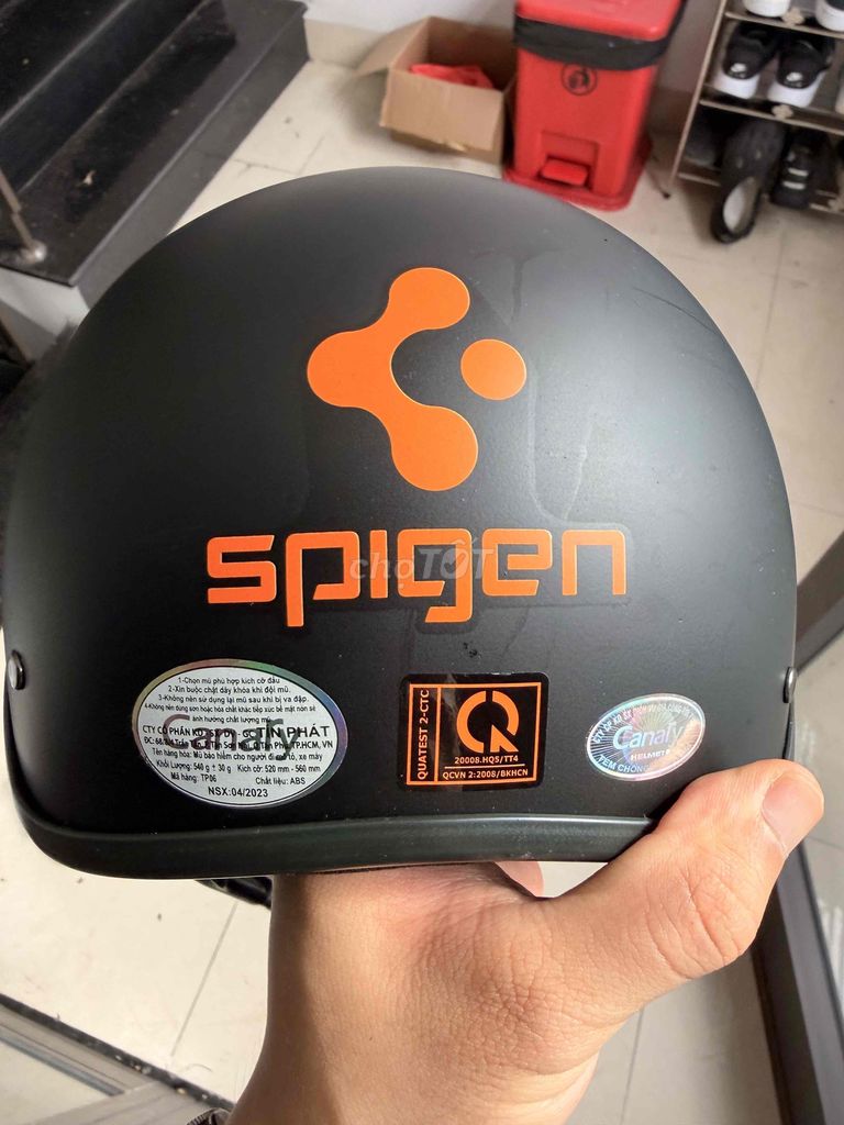 Mũ bảo hiểm Spigen đen nửa đầu. Mua bán Phụ tùng xe tại Quận Sơn Trà Đà Nẵng được đăng bởi Thạch Huỳnh hình 2