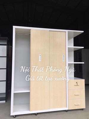 Tủ quần áo Nhựa 3 cánh lùa liền kệ giá xưởng